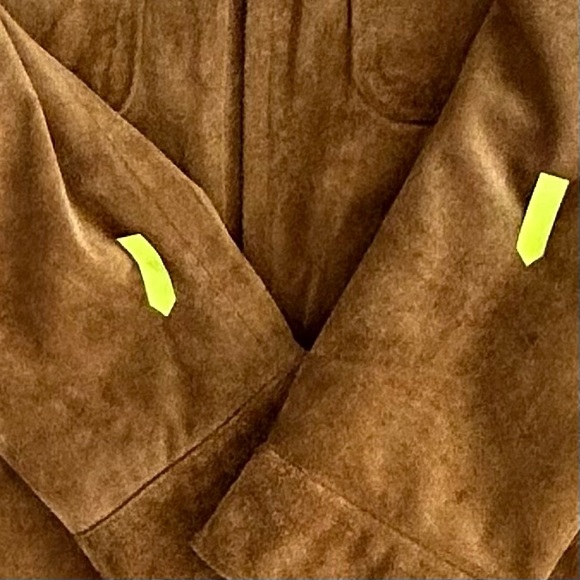 GAP‎ Men’s VINTAGE Suede Leather Jacket Sherpa Lined Camel Full Zip Pockets L - Picture 16 of 16